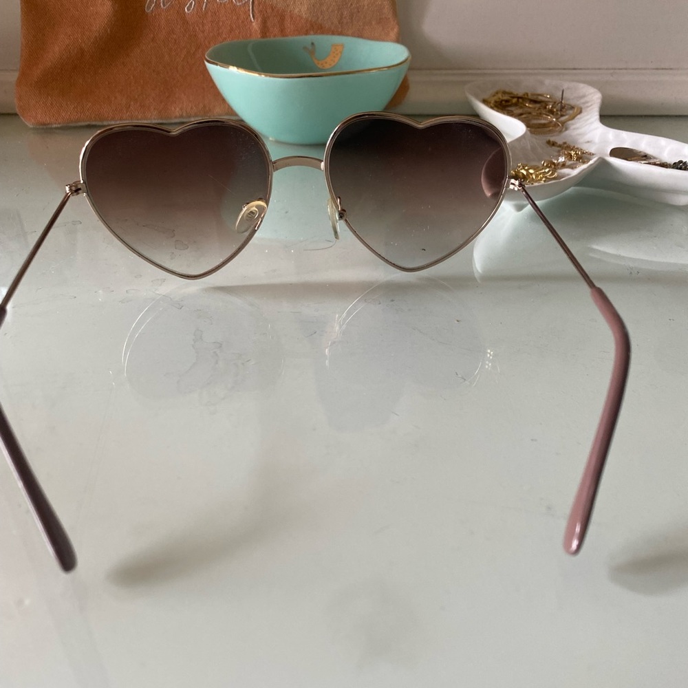Gold Heart Shaped Sunglasses - Picture 10 of 10